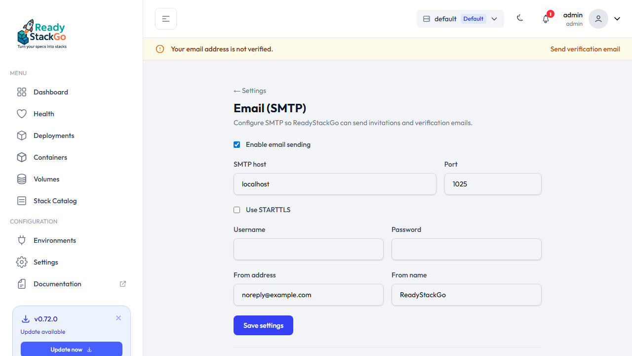 SMTP-Einstellungen