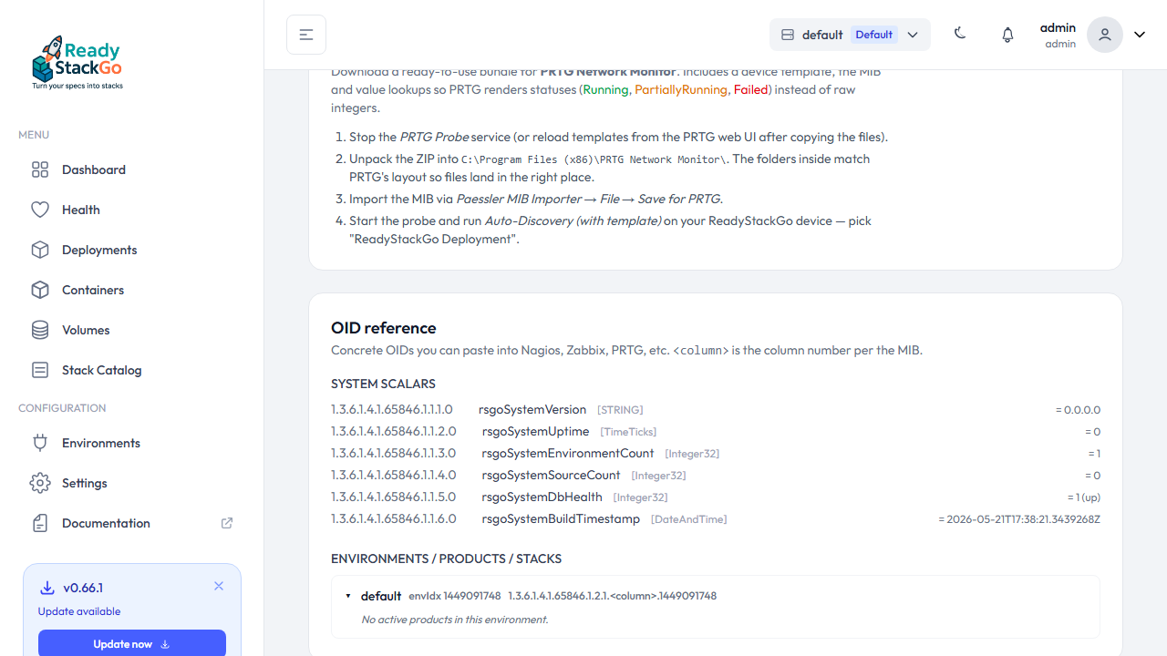 OID-Reference-Baum mit Environment, Product und Stack