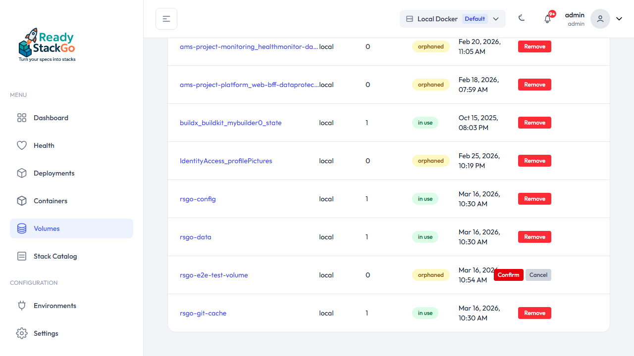 Lösch-Bestätigung mit Confirm/Cancel Buttons